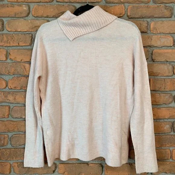 Banana Republic Split Turtleneck Long Sleeve Sweater Light Pink - Size S - Picture 2 of 4